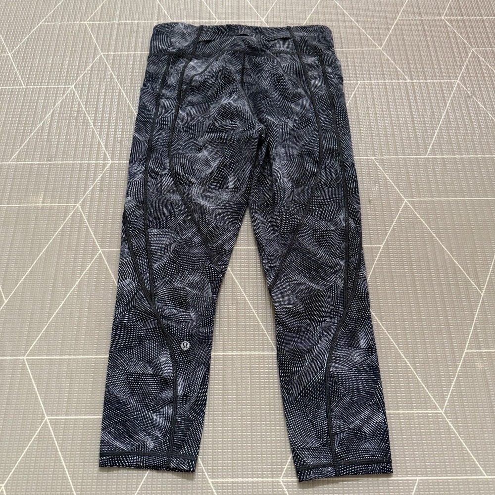 Lululemon Time To Sweat Crop 23" Size 10 Velocity‎ Mesh Black LW6AX8S Pockets! - Picture 2 of 9